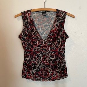 90s / y2k vintage stretchy lettuce edge top S/M